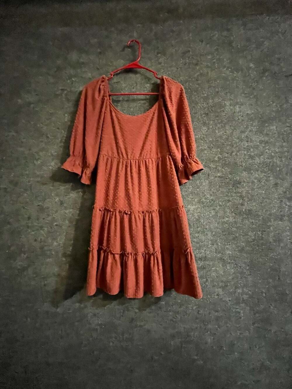 Charmed hearts Textured Midi Dress · ,007-025